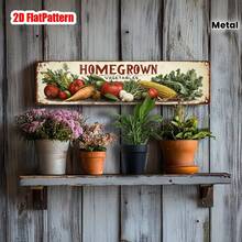 2D Flat Metal Sign - Country Style Homegrown Vegetable Decor, Vintage Tin Art, Size 3.94X15.75 Inches, Suitable For Kitchen, Cafe, Garage, Bar - Unique Housewarming, Birthday, Thanksgiving Gift - A - View 5