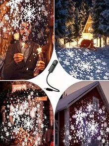 LED Realistic Romantic Snowflake Projector Light - Suitable For Living Room, Bedroom, Party And Seasonal Home Decor Holiday Atmosphere Projector - Snowflake Lamp - View 6