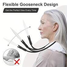 1pc Hands-Free Magnifying Glass With Adjustable Neck Strap - 10cm Large Lens, Suitable For Reading/Crafting/DIY - Portable Black/White Design, High-Quality Lens And Frame,For School Supplies,Back To School - Multicolor - View 7