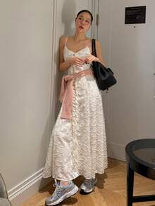 Women Midi Dresses - White - View 1