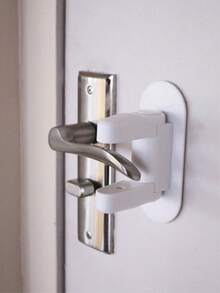 1pc Plain Lock, White Plastic Door Lock Protector For Household - White - View 3