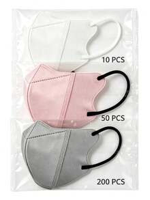 10pcs/50pcs 3D Face-Slimming Masks For Women, Highly Attractive Face-Contouring Design, Morandi Solid Color, Breathable, Non-Stuffy, Non-Ear-Straining, Versatile For Daily Commute, All-Season, Individually Packaged - Multicolor - View 10