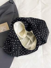 2026 Summer New Black Polka Dot Fashion High-End Large Capacity Multi-Pocket Multi-Compartment Shoulder Underarm Tote Bag - Black - View 7