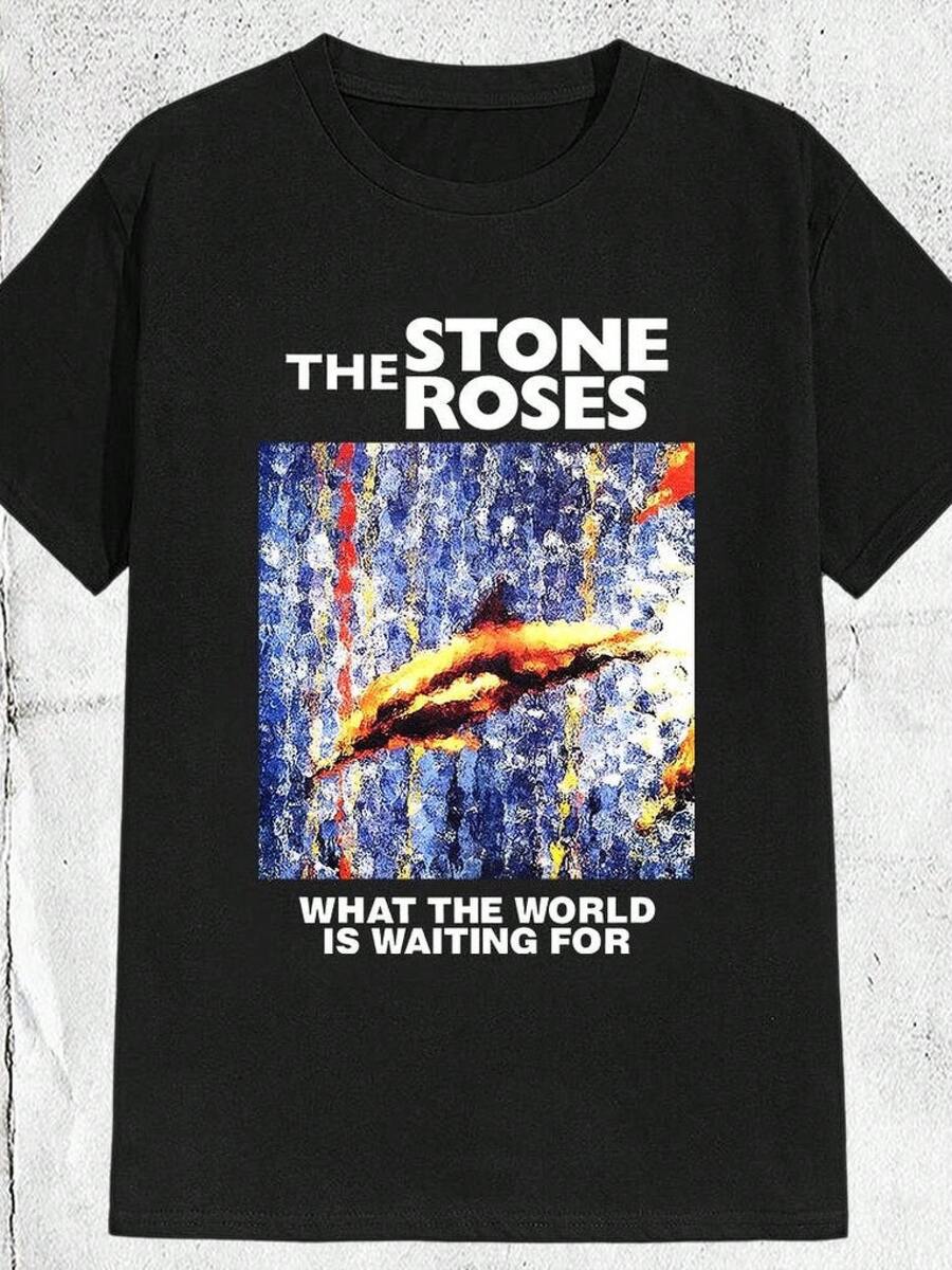 Camiseta de la banda The Stone Roses de los 80 - Negro - Ver 1