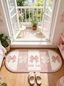 1pc Pink Bow, Cream Style Decorative Rug, Bedroom Decor, Small Rug, Carpet, Home Decor, Living Room Rug, Bedroom Rug, Living Room Home Decor, Outdoor Rug, Washable Carpet - Multicolor 7 - View 3