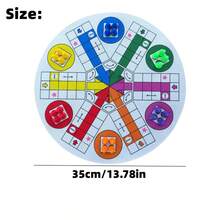 Multi-Player Flying Chess Board Game, Parent-Child Interactive Intellectual Game, "Fun Flying Chess Game Mat, Casual Tabletop Chess Toy" - Multicolor - View 3