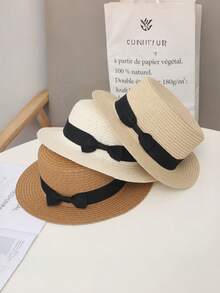 2pcs Kids Sun Hat, Girls Summer Straw Hat With Coin Purse, Baby Large Brim Sunhat, Bucket Hat - 1PC - View 5