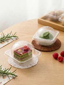 10/50pcs Kotak Kemasan Persegi Transparan Tebal yang Ditingkatkan, Cocok untuk Tiramisu, Kue Lapis, Mousse Susu Kedelai, Makanan Penutup, dan Lainnya, Dapat Digunakan Kembali - MultiWarna - View 7