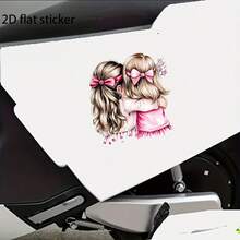 1pc Two Girls Hugging Car Sticker - Durable Fantasy Cartoon Animal Theme Decal For Car, Laptop, Truck, Window, Wall - 1pc - View 6