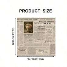 1pcs Square Scarf 35inch Retro Newspaper Print Headscarf Women Casual Fashion Headscarf Square Scarfs - 彩色 - 查看 4