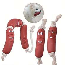 1pc Sausage-Shaped Dog Chew Toy, Fun Dog Pet Supplies - Durable And Bite-Resistant, Interactive Training Teething Toy, Premium Material, Sausage Design, Dog Chew Toy, Relieves Teething Discomfort - Multicolor - View 12