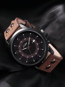 Casual PU Leather Multi-Piece Set, Suitable As Father's Day Gift, Daily Gathering Outfit Selection Gift, Birthday Gift - Multicolor - View 6