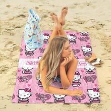 SANRIO 獨特個性化姓名大耳狗設計沙灘巾,可客製化姓名設計,現代風格聚酯纖維面料,適用於沙灘、瑜伽和運動 - 240g 針織面料 - 男女通用 - 夏季和戶外活動的完美選擇 - 旅行者和運動愛好者的理想禮物,浴室裝飾沙灘必需品,多功能,耐用,高度裝飾性 - 彩色 - 查看 4