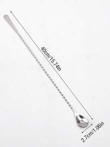 1pc 304 Stainless Steel 40cm Long Handle Cocktail Mixing Spoon, Spiral Handle Bar Spoon, Bartender Tool With Muddler/Fork/Flat Scraper/Music Note Head, Cocktail Mixing Stick, Home Bar DIY Layered Mixing, Mud Presser Pestle Scraper - View 13