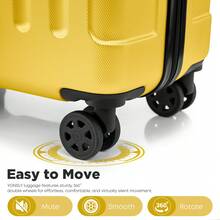 YONSLY 16 Inch Suitcase With Detachable Wheels 360° Combination Lock Double Zipper Soft Rubber Handle Trolley Travel Suitcase For Vacation - 黃色 - 查看 5