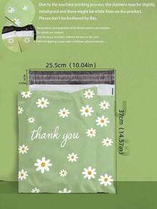30/20/10/1入 大尺寸綠色雛菊印花防水自封式郵寄袋，附「Thank You」文字，耐撕裂信封，適用於衣物、耐用包裝袋，適合小企業、婚禮禮物、派對贈品、母親節禮物 - 多色 - 查看 11