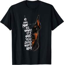 34;MY DOBERMAN IS HARMLESS..34; Doberman Quote Pinscher Funny Gift Unisex T-Shirt - 黑色 - 查看 6