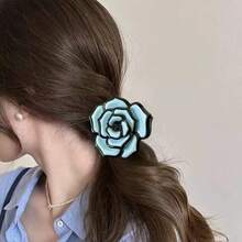 1pc/6PCS Cross-Border New Creative Vintage Rose Flower Claw Clip Fashion Versatile 3D French Bun Hair Claw - Rose Pink - View 2