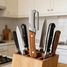2pcs Multi-Function Peeler With Wooden Handle And Bottle Opener, 2-In-1 Stainless Steel Blades, Essential Kitchen Tool Designed For Peeling Various Fruits And Vegetables - Multiple Styles - View 2