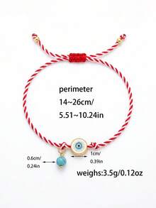 ZIRUISP Evil Eye Natural Stone Bracelet For Women Men, Handmade Adjustable Braided Rope Wristband Protection Amulet Good Luck Boho Jewelry Gift For Daily Wear - Evil Eye Bracelet - View 6