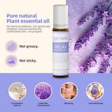 POWER FLASH DonFang 10ml Pure Natural Essential Oil Roll-On Energizing Lemongrass Or Relaxing Lavender Scent, Travel Size, Long-Lasting Fragrance, Apply To Wrists, Neck, And Other Contact Areas, Perfect Gift For Women And Man - 薰衣草 - 查看 4