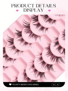 10 Pairs Fox-Style False Eyelashes, Natural Flowing Fox Eye Lashes, Fluffy Messy Multi-Level Lashes With Soft Transparent Band, Lightweight Comfortable Reusable Lash Extensions For Daily To Glam Looks, Eye Enlarging Lashes For Beginners - Black - View 3