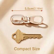 2pcs Swivel Snap Hooks, Double Opening Swivel Quick Release Metal Snap Hooks With Spring O-Ring Lobster Clasp, Suitable For Keychain, Bag, Wallet, Lanyard, DIY Handmade - Gold - View 5