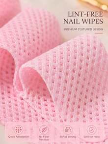 1000pcs Lint-Free Nail Polish Remover Pads - Acetone Resistant, Suitable For Nail Preparation And Gel Nail Removal, Can Be Used For Eyelash Extensions, Waterless Nail Cleaning, Suitable For Salon And Home Use, Pink Lint-Free Nail Wipes, Disposable Nail Polish Remover Pads, Non-Woven Nail Pads - Multicolor - View 3