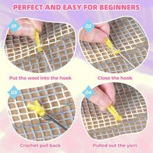 LUDOTEK Colorful Axolotl Hook Kits Adults Beginners Cute Animals Hook Pillow Kit Pre-Printed Hook Rug Kits-Embroidery Cushion Home Sofa Decoration 17x17 In. - Axolotl - View 6