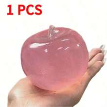 Soft Blue Crystal Apple Squishy Squeeze Toy, Featuring Ultra Thin Skin And Smooth Pliable Cream Texture, Premium Elastic TPR Slow Rebound Moldable Palm Sized Fidget Sensory Toy, Glossy Transparent Fruit Shaped Tactile Anxiety Relief Stress Ball, Hand Play Decompression Gadget For Kids, Teens And Adults, Elegant Desktop Ornament Perfect For Office Display, Home Decor, Daily Emotional Relaxation, Anger Venting, Holiday Party Favors, Birthday Surprise Gifts And Thoughtful Office Stress Relief Gift Collection - 粉色 - 查看 8