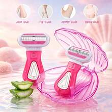 1set Portable And Exquisite Hair Removal Razor, Body Bikini Hair Remover, 3-Layer Stainless Steel Blades, Replaceable Blade Heads, Manual Shaver, Smooth Shaving Manual Razor, Easy To Clean, Does Not Clog Hair (Holiday Gift) - A - View 4