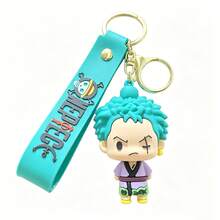 MINISO One Piece 路飛 綠松石色卡通 PVC 鑰匙圈吊飾，柔軟優質 PVC 手提包配件，金屬扣環背包吊飾，趣味動漫風包包裝飾，可愛行李吊牌飾品，日常必備鑰匙環，俏皮旅行禮物收藏品 - 樣式 1 - 查看 7