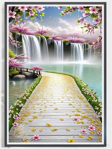 1pc Diamond Painting Kit - Landscape Theme Full Round Diamond, Suitable For Beginners, Perfect For Home And Office Decor, Excellent Holiday Gift - round diamond - View 2