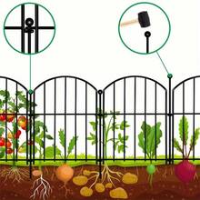 Decorative Garden Fence 17in X10ft 10/12 Pack Rustproof Metal No Dig Fence Animal Barrier Arched Flower Bed Edging Ornamental Wire Border Panel For Yard Patio Outdoor - Black - View 8