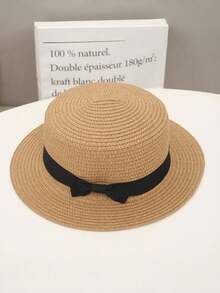 2pcs Kids Sun Hat, Girls Summer Straw Hat With Coin Purse, Baby Large Brim Sunhat, Bucket Hat - 1PC - View 9