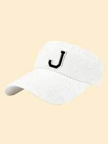 1件中性 A-Z 字母刺繡運動遮陽帽，男士極簡透氣防曬帽，輕量多用途，適合日常使用、戶外旅行、健行、海灘度假、運動、夏季，送給家人和朋友的完美禮物 - 白色 - 查看 26