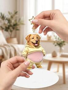 1 chiếc móc khóa bụng mềm in ảnh thú cưng tùy chỉnh, móc khóa mặt mèo/chó hài hước có thể bóp, quà tặng giảm căng thẳng cho chủ nuôi thú cưng, quà tặng trêu đùa meme, phụ kiện treo chìa khóa xe/túi xách, móc khóa đồ chơi bóp, quà lưu niệm cho người yêu thú cưng - Nhiều màu - Xem 13