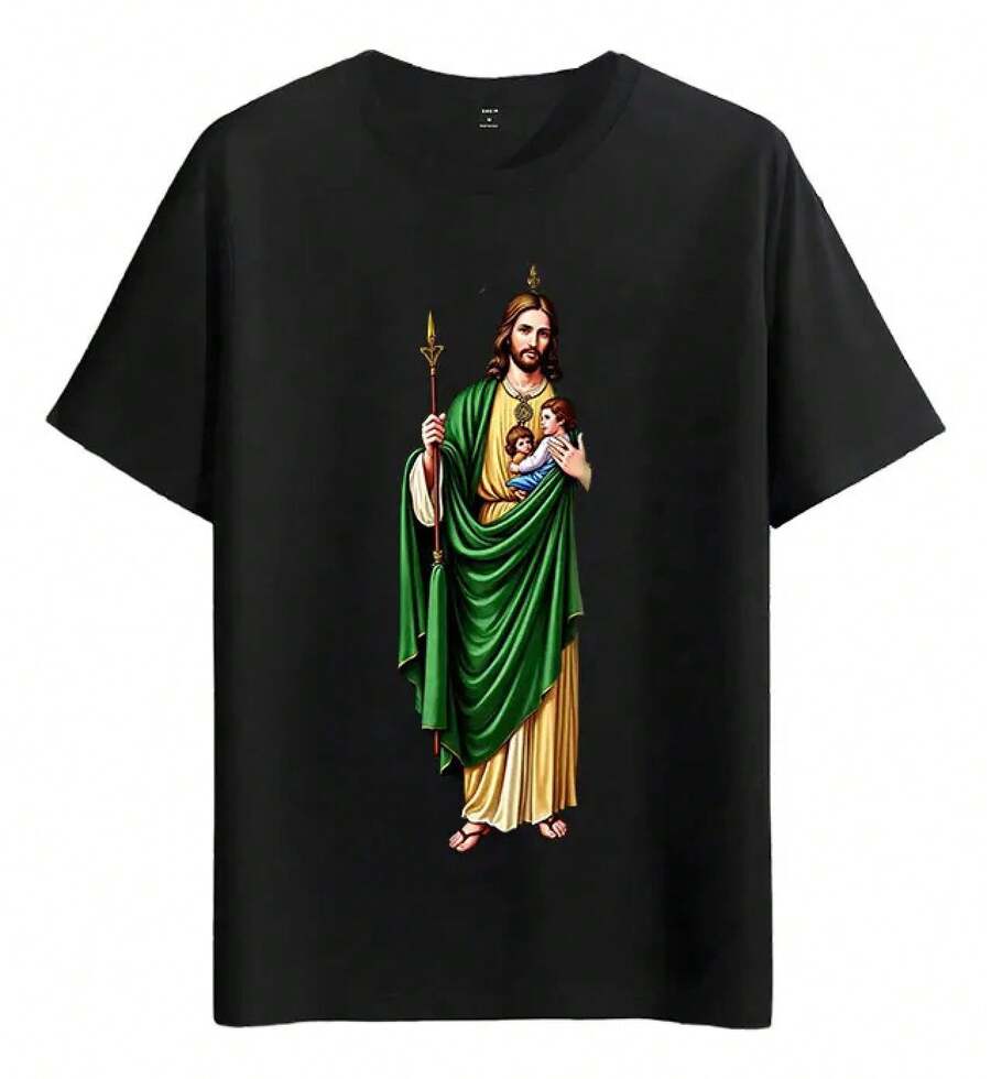 Tshirt Muscle Freaks Tadeo Estilo Religious Saint - Negro - Ver 1