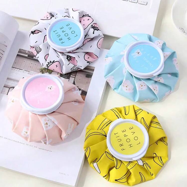 1 túi đá vải hoạt hình, túi chườm nóng/lạnh gấp gọn cầm tay, túi trị liệu làm mát vật lý, túi đá chứa nước - Nhiều màu - Xem 2