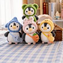 3.94in Cute Penguin Plush Toy-Fluffy And Soft.Halloween Costume Party Favor Silicone Baby Doll Full Silicone Body Reborn Baby Dolls Stuffed Animals Teddy Bear Room Decor Squishy Crunch Squishy Squish Squishy's Squishy>Jumbo Toys - Multicolor - View 7