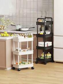 1pc Multi-Tier Rolling Storage Cart, Multipurpose Shelving Unit For Kitchen, Bathroom, Bedroom, Etc. - Multicolor - View 3