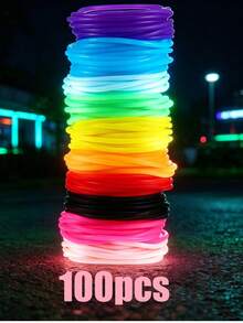 10/100pcs Fluorescent Silicone Bracelets, Multifunctional Headbands, 80s Retro Style Accessories, Perfect For Party, Halloween, Christmas Gifts Or Sharing - View 9