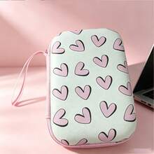 1pc Large Capacity High-Quality Heart Pattern EVA Hard Case Storage Bag, Shockproof And Scratch-Resistant, Suitable For Earphones, Power Banks, Cables, Chargers, Cameras And Other Digital Accessories, Essential For Students And Commuters - Multicolor - View 15