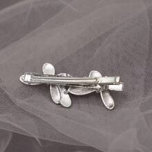 1pc Elegant Rhinestone Butterfly Hair Clip, Bangs Hairpin, Shiny Hair Accessory,Hair Slide - Violet Purple - View 5