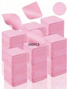 1000pcs Lint-Free Nail Polish Remover Pads - Acetone Resistant, Suitable For Nail Preparation And Gel Nail Removal, Can Be Used For Eyelash Extensions, Waterless Nail Cleaning, Suitable For Salon And Home Use, Pink Lint-Free Nail Wipes, Disposable Nail Polish Remover Pads, Non-Woven Nail Pads - Multicolor - View 13