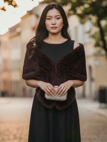 Women's Winter Plush  For Parties, Events, And Weddings - Elegant - 紅木色 - 查看 5
