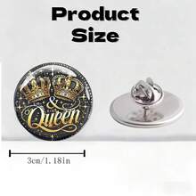 Broche de acero inoxidable con diseño de corona de moda, accesorio de insignia personalizada minimalista para ropa y bolsos, unisex - A - Ver 2