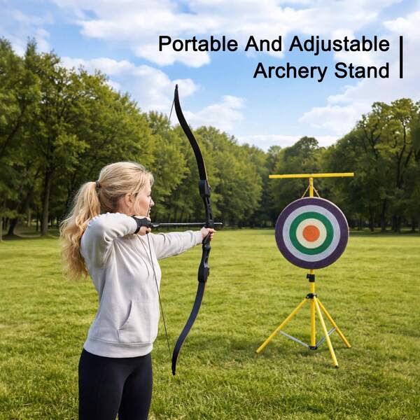 Outdoor Adjustable Archery Target Stand – 48.5*67–171cm Portable Tripod With Height Adjustment, Lightweight And Foldable For Backyard & Shooting Range, Suitable For Arrow Training