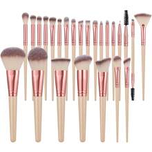 Beige & Rose Gold 44PCS All-In-One Makeup Tools Kit 25 Premium Cosmetic Brushes Beauty Sponges Powder Puffs Mirror Hairband Comb & Starry Pattern Makeup Bag Portable Travel Cosmetic Set - Multicolor - View 14