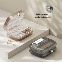 1pc Portable 7-Compartment Pill Box, Vitamin, Supplement, Weight Loss Medication Organizer For Travel - Multicolor - View 2